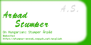 arpad stumper business card